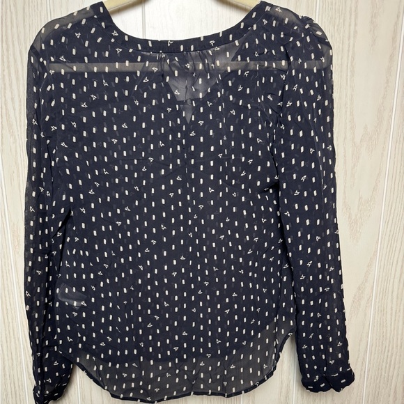 Ecru Chic Black and White Patterned 100% Silk Blouse Size M - Picture 2 of 11